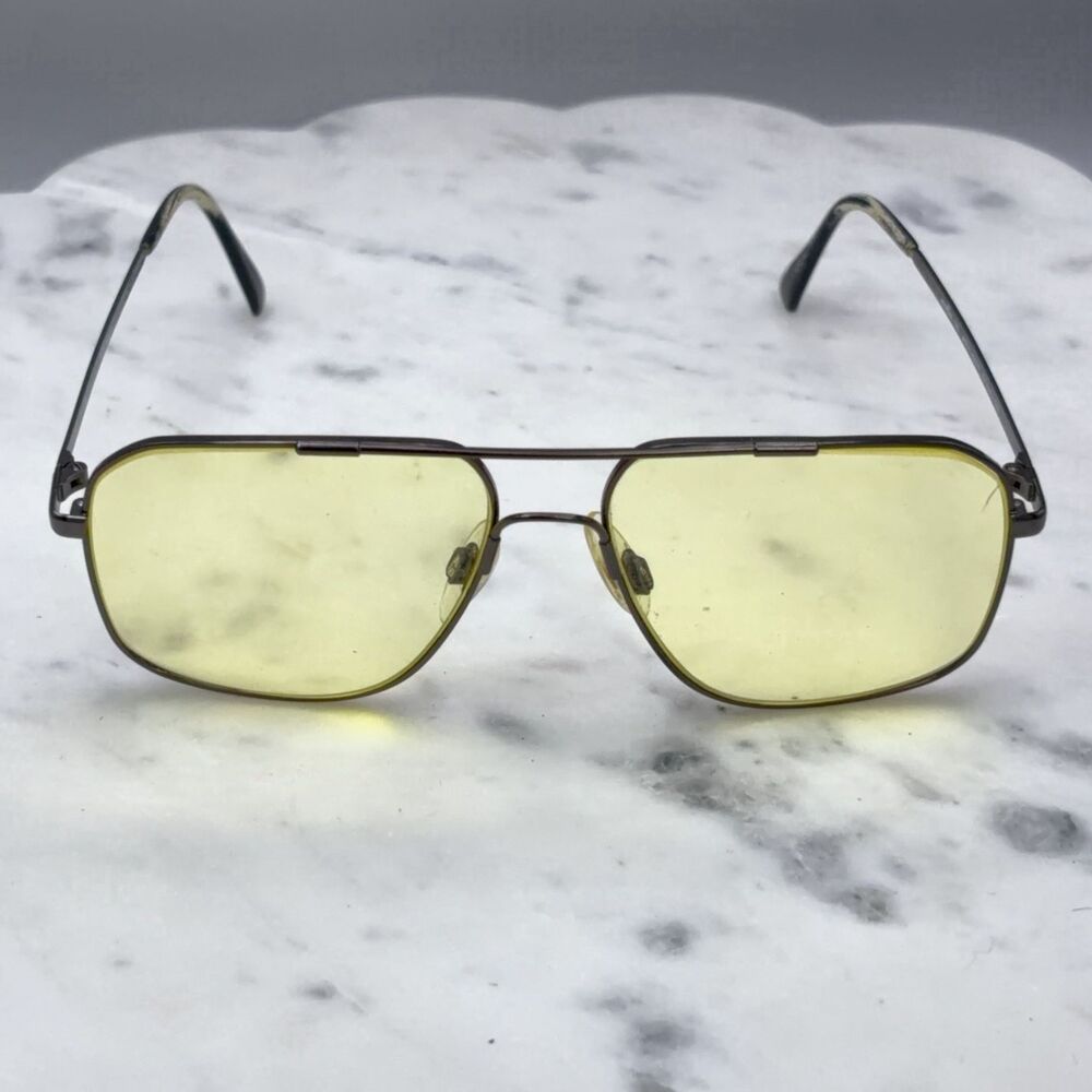 Vintage Accuflex 105 Dark Grey Flexon Square Aviator Eyeglasses FRAMES ONLY 135
